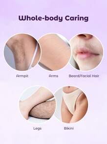 Teckwe Women Bikini Trimmer, Dual-Head Hair Trimmer For Women, 2-In-1 Bikini Shaver With Ceramic Blade Heads & Type-C Charging Port, Electric Razors For Women Pubic Hair,Underarms,Legs,Arms,Face,Purple - Purple - View 5