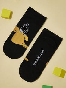 LOONEY TUNES X SHEIN 5 đôi tất cổ ngắn mềm mại, thoáng khí, thấm hút mồ hôi, họa tiết hoạt hình Tweety & Sylvester & họa tiết thời trang, dễ thương, nhiều màu sắc, mũi và gót được gia cố, bền chắc, phù hợp cho cả nam và nữ, mọi mùa, phù hợp với mọi phong cách. - Nhiều màu - Xem 13