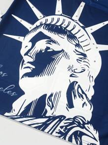 ROMWE MEN Street Life 男士字母和图案印花 V 领短袖休闲 T 恤，夏季 - 彩色 - 查看 5