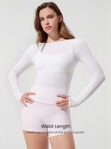 GLOWMODE 莫代尔后背打结长袖T恤 - 白色 - 查看 2