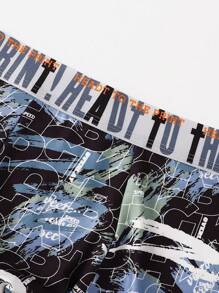 Bộ 4 quần lót nam họa tiết hoa cổ điển - Nhiều màu - Xem 4