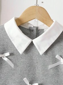 LMoss Kids Bộ 2 món/bộ áo len cổ bẻ và váy ngắn cho bé gái - Nhiều màu - Xem 4