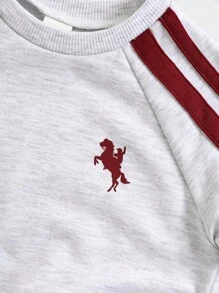 SHEIN 2pcs/Set Toddler/Baby Boy/Girl Autumn/Winter Long Sleeve Sweatshirt And Jogger Pants Set, Comfortable Casual Daily Fashion Sports Style Basic Outfit, Suitable For Indoor, Outdoor, Daily, Sports, Play, Party, Photo Shoot, Holiday, Festival, Tracksuit, Streetwear, Back To School Fall