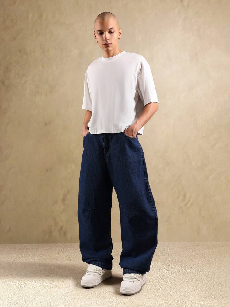Balloon Fit Wide Leg Denim Jeans With Relaxed Style