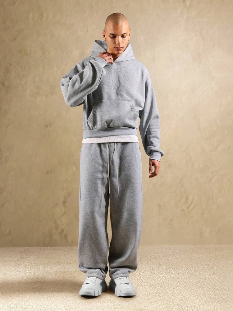 Essential Overhead Hoodie With Centre Pocket And Ribbed Trim