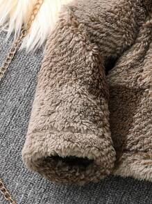 Sparklyn 2 件套年轻女孩格子毛绒长袖夹克和背带裤，休闲装 - 彩色 - 查看 3