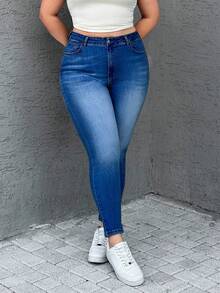 EURMUSE QUẦN JEAN CAO CẤP SKINNY FIR CỠ LỚN Y2K WASH - Rửa tối - Xem 4