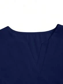 TaskEZ 女式缺口领短袖上衣和松紧腰长裤手术服套装