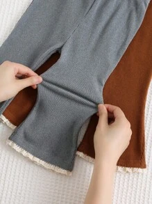 Cozy Pixies 2件套女婴荷叶边高腰喇叭裤