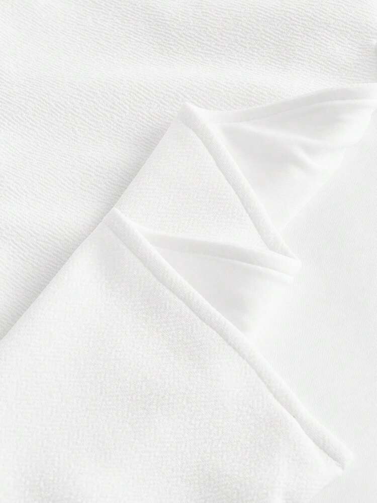 SHEIN Maija 2025 Mother's Day Music Festival Beaded Hollow Out Spaghetti Strap Maxi High Slit Dress For Women, White, Suitable For Spring/Summer Birthday Party White Dresses For Women