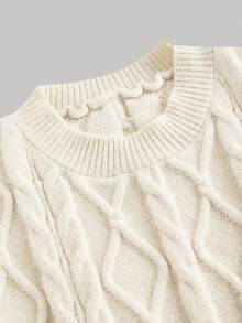 SHEIN MOD Elegant Crochet Hollow-Out Back Tie Up Knitted Dress In Fall/Winter,Christmas Clothes For Women