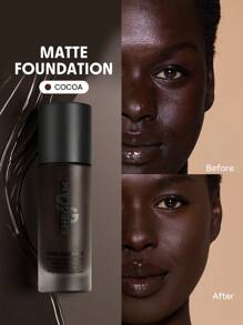 SHEGLAM Complexion Pro Long Lasting Breathable Matte Foundation-Cocoa Matte Long Lasting Full Cover Sweat Proof Foundation Oil Control Full Coverage Poreless Concealer Waterproof Long Lasting Full Cover Poreless Flawless Oil-Control Non-Fading Liquid Foundation Weightless Soft Foundation Brand Beauty Makeup Face Paint Cosmetic For Women Girls Perfect For Winter Spring Ideal For Y2K Fancy Fashion Suitable For Birthday Valentine'S Day Gift Rave Party Ready Best Color - Cocoa - View 1