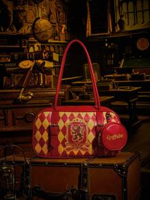 HARRY POTTER X SHEIN 女士字母格纹单肩包 - 彩色 - 查看 2