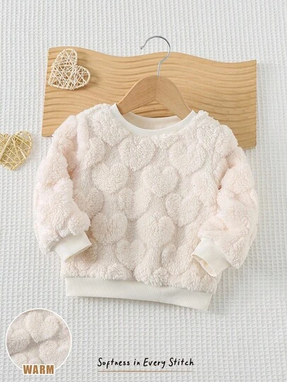 Cozy Pixies Baby Girl Floral Plant Pattern Solid Color Soft Knit Crew Neck Long Sleeve Pullover Sweatshirt Warm Baby Girl Clothes Fuzzy Baby Sweater Fall Winter