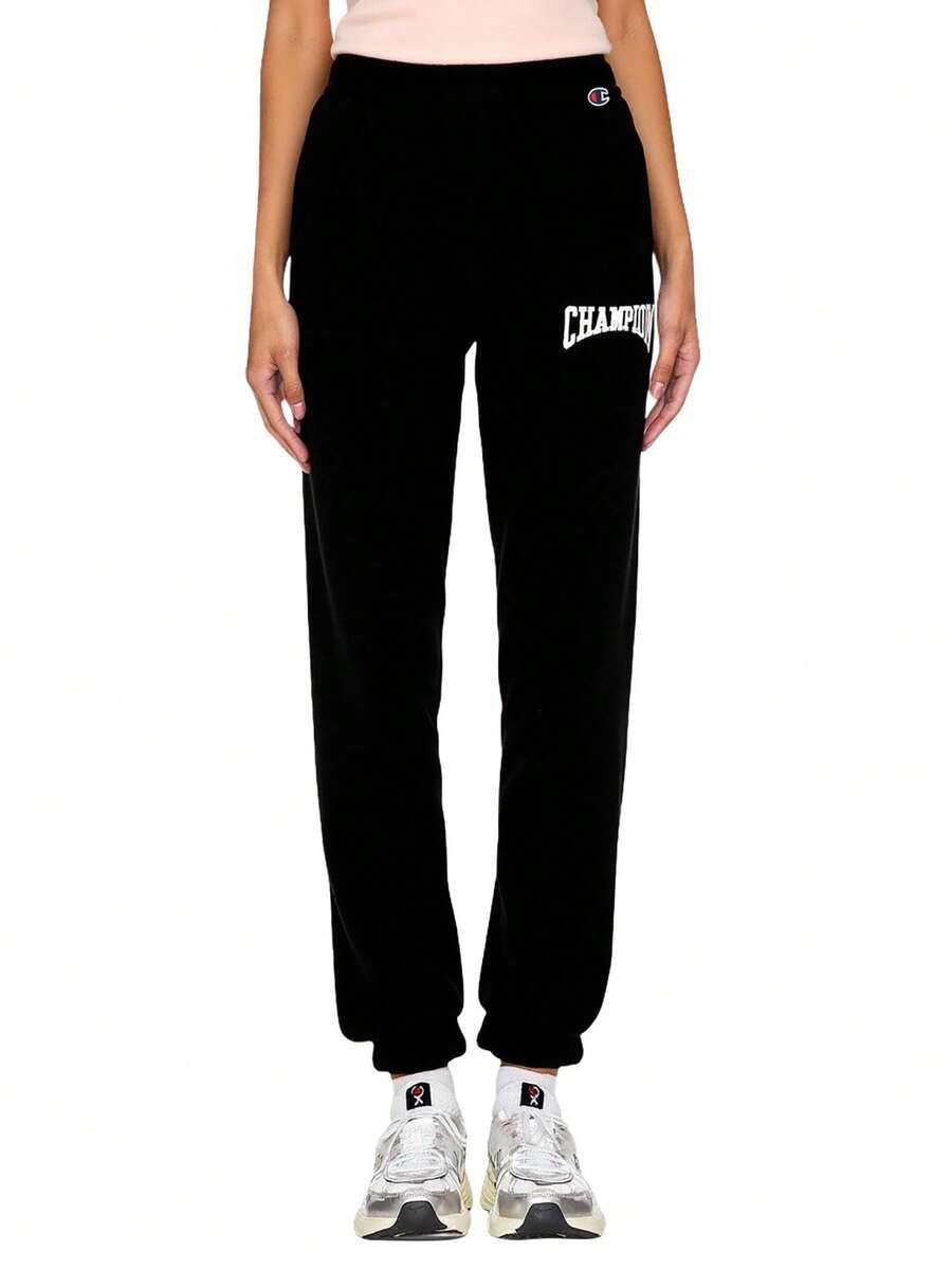Champion Casual Versatile Letter Embroidery Drawstring Sweatpants - Black - View 1