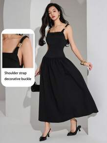 Heiryn Robe de soirée élégante de couleur unie d'été pour femme