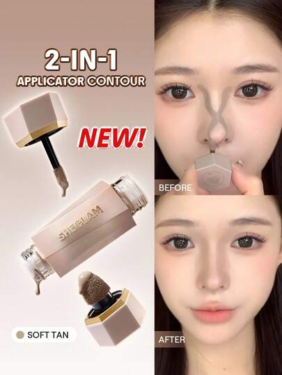 SHEGLAM Precision Sculpt Liquid Contour Duo-Soft Tan Graduation Birthday Holiday Summer Fall Autumn Y2K Fancy Fashion Women Makeup Cosmetic Party Beach Travel Camping Outdoors School Campus Trip Festivals Decor Gift Present Rose Girl Cosplay Best Color Charm Vibe