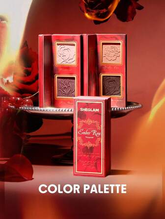 Ember Rose Burning Devotion Color Palette 4 Colors Valentines Gift Eyeshadow Palette Creamy Matte Long-Lasting High Pigment Vegan Eyeshadow Graduation Birthday Holiday Summer Fall Autumn Y2K Fancy Fashion Women Makeup Cosmetic Party Beach Travel Camping Outdoors School Campus Trip Festivals Decor Gift Present Rose Girl Cosplay Best Color Charm Vibe