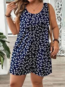 EMERY ROSE 大码休闲简约碎花连体裤 - 彩色 - 查看 5