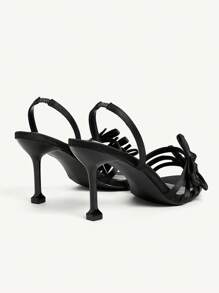 CUCCOO CHICEST 女士时尚珍珠脚链红色高跟凉鞋 - 黑色 - 查看 10