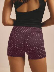 Aralina Leisurwear High Waisted Workout Activewear Women Biker Short - Chocolate Brown - View 2