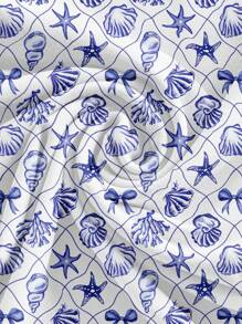 Veykashi 大码女式吊带紧身连衣裙，蝴蝶和贝壳海洋印花，适合休闲度假