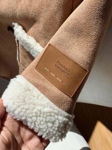 SHEIN Baby Boys Thermal Lined Thickened Soft Comfortable Casual Versatile Classic Lapel Long Sleeve Coat, Mid-Length Outerwear, Suitable For Indoor, Outdoor, Daily, Sports, Play, Party, Holidays, Back To School Streetwear, Autumn/Winter Fall