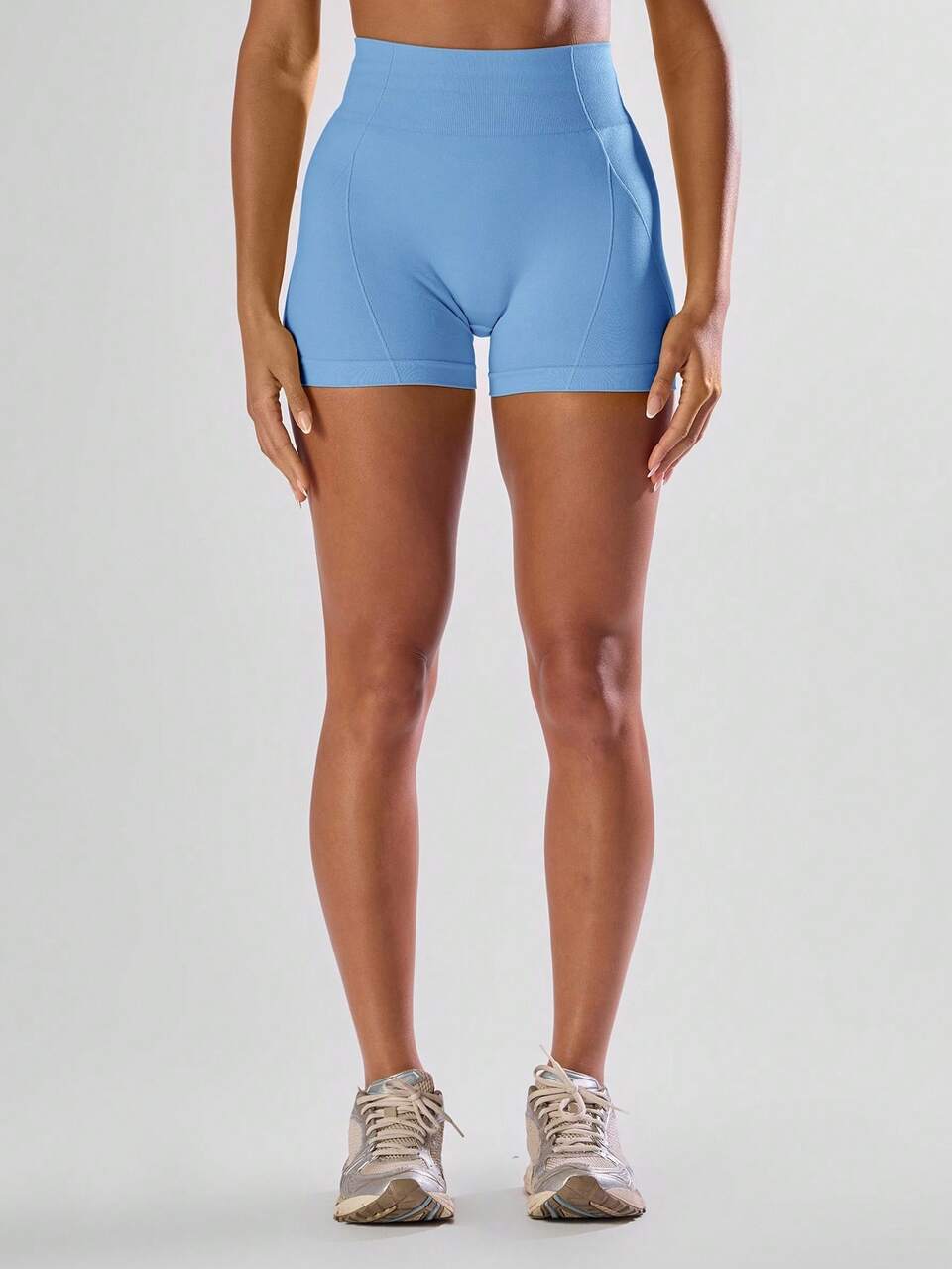 Active Blue High Waist Mini Shorts