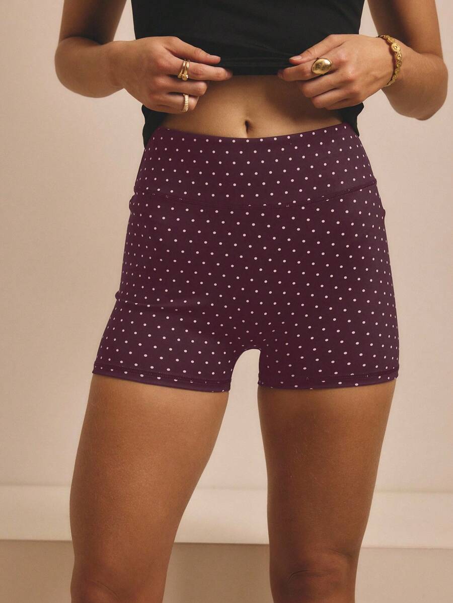 Aralina Leisurwear High Waisted Workout Activewear Women Biker Short - Chocolate Brown - View 1