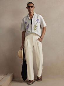 AKNOTIC Business Casual 男士梭织修身中腰直筒休闲裤，适合日常穿着，毕业礼物