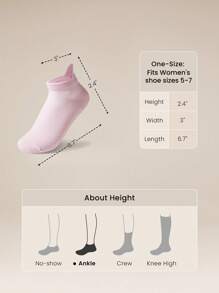 GLOWMODE 3 Paar Socken Geh eine Meile Weich belüftet Mesh Griff Studio Workout Alltag