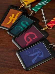 HARRY POTTER X SHEIN 1 pieza Tarjetero con cordón estampado con logotipo, puede contener 2 tarjetas - Multicolor - Ver 2
