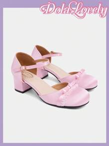 Dola Lovely Bow-Tied Mary Jane Elegant High Heeled Shoes