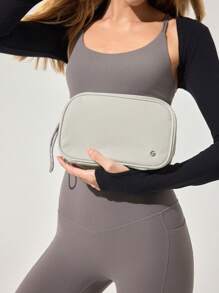 GLOWMODE 3L Sport Large Capacity Water-Repellant Essentials Zippered Kit Storage Bag Daily Casual Travel Trip - Light Grey - View 6