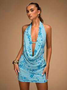 SHEIN BAE Women's Embroidered Beaded Decor Mid Low Waist Skirt, Suitable For Party, Daily Wear, Festival Celebrations, Street Events, Spring