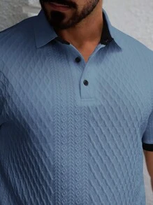 Manfinity Homme 男士休闲通勤拼色短袖 Polo 衫 男士休闲针织 Polo 衫，带罗纹细节和蓝色短袖 男士蓝色针织 Polo 衫，带罗纹针织纹理和经典短袖 男士蓝色 Polo 衫 浅蓝色 Polo 衫 男士针织 Polo 衫 男士纹理 Polo 衫 蓝色休闲 Polo 衫 男士短袖 Polo 衫 男士夏季 Polo 衫 男士浅蓝色 Polo 衫 男士纹理 Polo 衫，老钱风格 - 藍色 - 查看 4