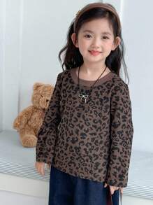 Dazy Kids 女童T恤，秋季服装 - 棕色 - 查看 5