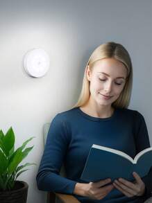 Teckwe 6件/3件/1件 LED無線感應壁燈，可充電夜燈自動開關，適用於廚房、臥室、客廳、走廊、浴室、房間裝飾 - 白光 - 查看 4