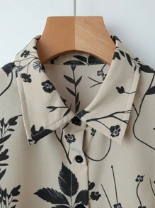 SHEIN Clasi 2 Pieces Set Includes: Women Holiday Casual All Over Floral Print Shirt Dress - Apricot - View 6