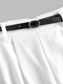 SHEIN Girlism Teenager Mädchen Hose weiß, Büroanzug Hose mit Gürtel, Vintage Stil Hose für Büroalltag