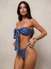 Swim Chiccia Basics Women Sexy Tie Dye Printed Bandeau Bikini Set