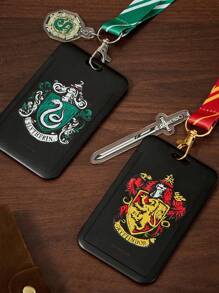 HARRY POTTER X SHEIN 1 pieza Tarjetero con cordón estampado con logotipo, puede contener 2 tarjetas - Multicolor - Ver 4