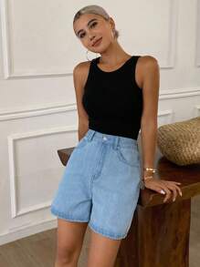Livesso Women's Loose Casual Denim Shorts, New Autumn Collection
