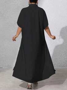 EMERY ROSE ملابس علوية أنيق طويل الأكمام أسود للخروج في الصيف مقاس كبير الحجم