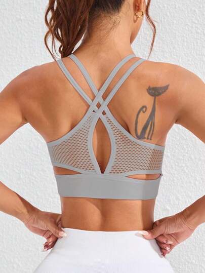 Gameset SHEIN Sport 女士休闲瑜伽简约无缝运动文胸