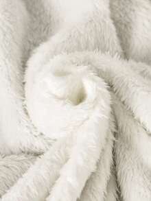 女童毛领连帽印花棉服冬季夹克 - 黑色 - 查看 6