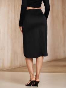 SHEIN Unity Modischer Damen Rock mit asymmetrischem Saum