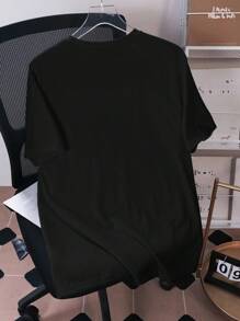 BATMAN X SHEIN 青少年男孩夏季休闲人物图案圆领短袖T恤 - 白色 - 查看 2