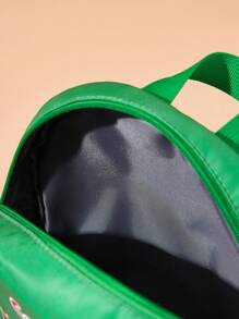 CoComelon X SHEIN 1 件可爱卡通印花迷你涤纶背包，一条可调节肩带，西瓜 - 綠色 - 查看 6