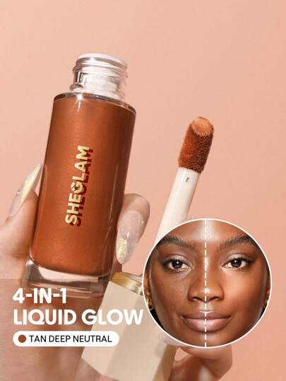 SHEGLAM Sunburst Glow Mixer-Tan Deep Neutral Corrector Brightening Hydrating Primer Quick Fixer Lightweight Face Primer Brand Beauty Makeup Face Paint Cosmetic For Women Girls Perfect For Winter Spring Ideal For Y2K Fancy Fashion Suitable For Birthday Valentine'S Day Gift Rave Party Ready Best Color